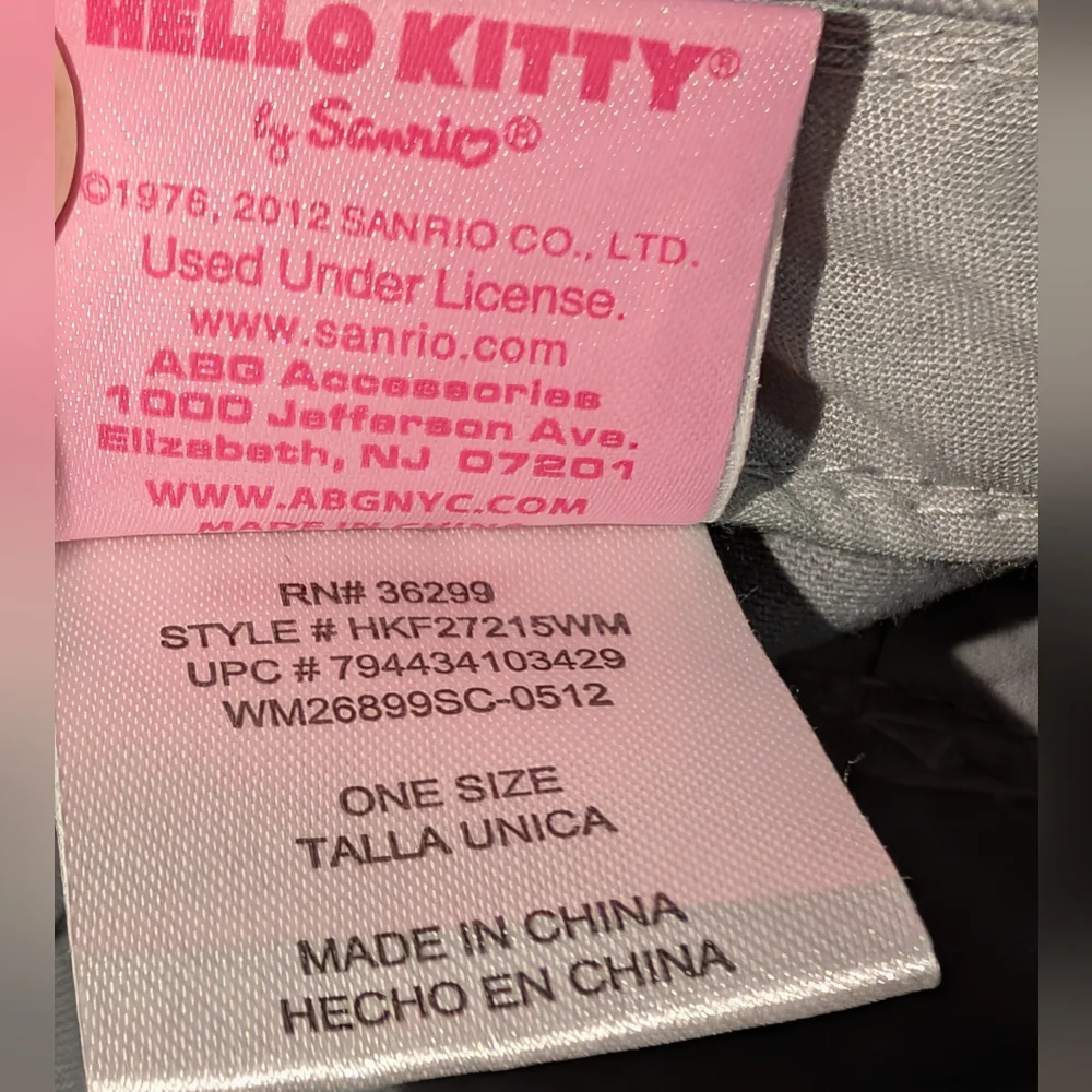 Hello Kitty Hats (2), Black and Grey with pink accents - one youth, one one-size
